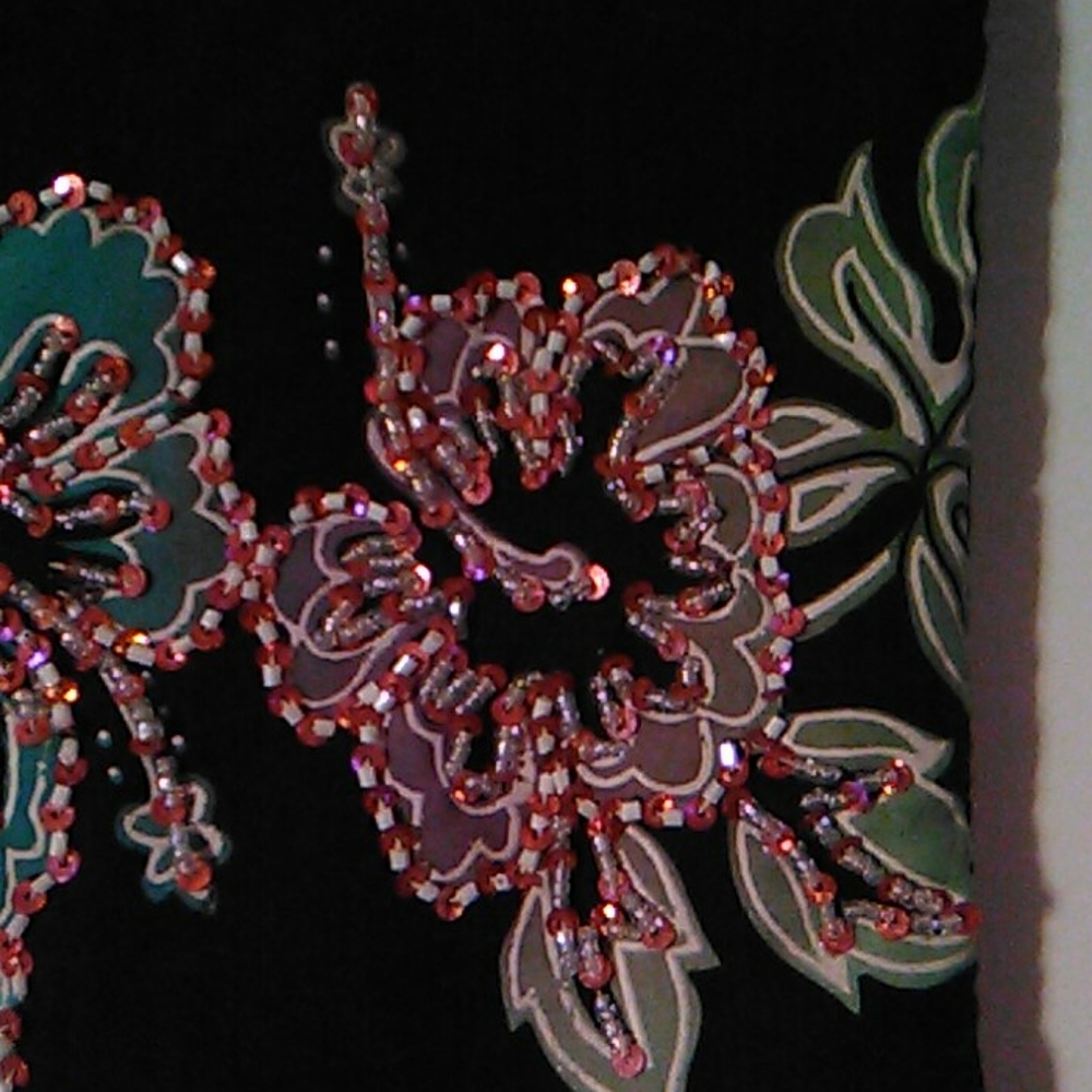 Black Cloth Beaded and Sequence Bag - Picture 4 of 8